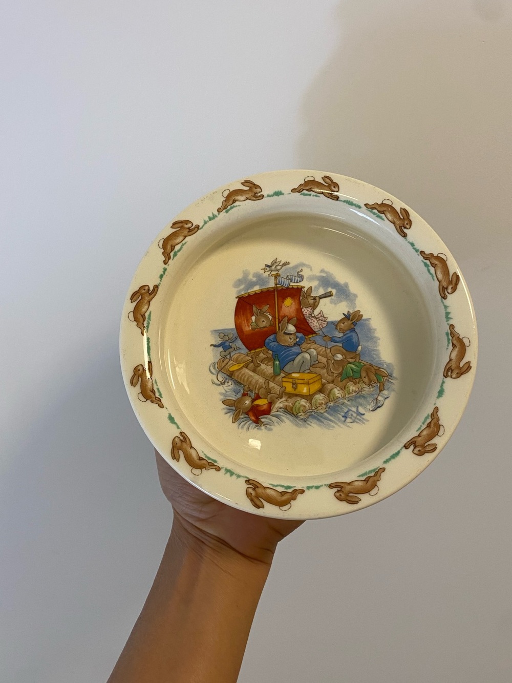 Royal Dulton Bunny Kin’s Vintage Porcelain Toddler or Childs Bowl